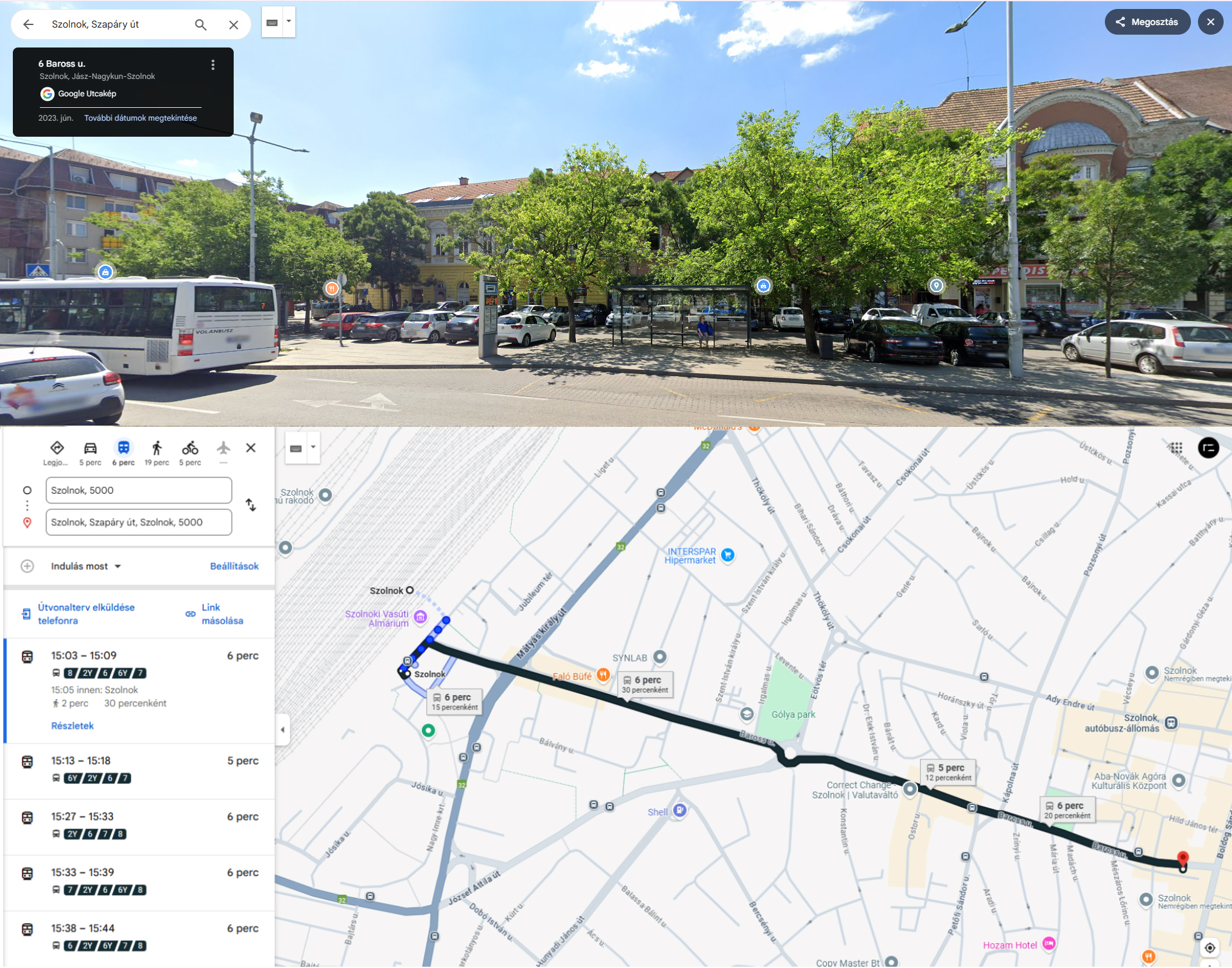 Vasút → helyszín térkép